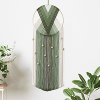 Makramee Wandbehang GrüN Beige TraumfäNger Quasten Wandteppich Boho Wanddeko Mak