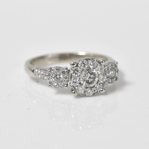 14K Weißgold 3/4 cttw natürlicher Diamant Ring 3,6 g Größe 7,25 - Bild 6 von 9