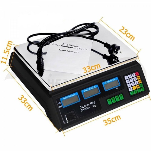 Commercial Digital Kitchen Scales Shop 40KG Food Weight Electronic Scale AU - Picture 10 of 12