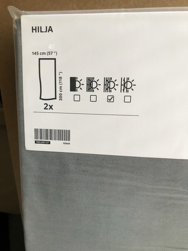Ikea Hilja Light Filtering/Dimming Grey Curtains Pair LONG 145x300cm Drop NEW - Picture 8 of 14