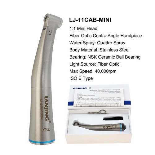 Dental 1:1 Contra Angle Low Speed Handpiece Mini Head Fiber Optic E Type NSK - Picture 35 of 46