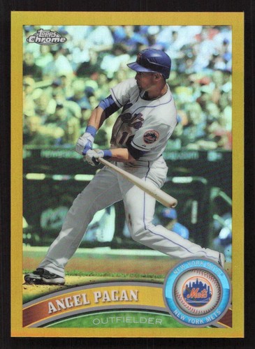 2011 Topps Chrome Angel Pagan Gold Refractor #/50 #157 Card