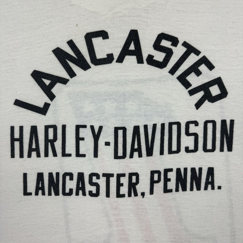 Camiseta gráfica vintage años 70 Harley Davidson Motorcycles Lancaster #1 talla mediana - Imagen 9 de 12