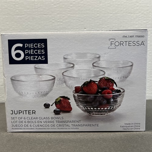 Juego de 6 cuencos de vidrio transparente Fortessa Jupiter - cereales, sopa, ensalada. Nuevo - Imagen 5 de 9