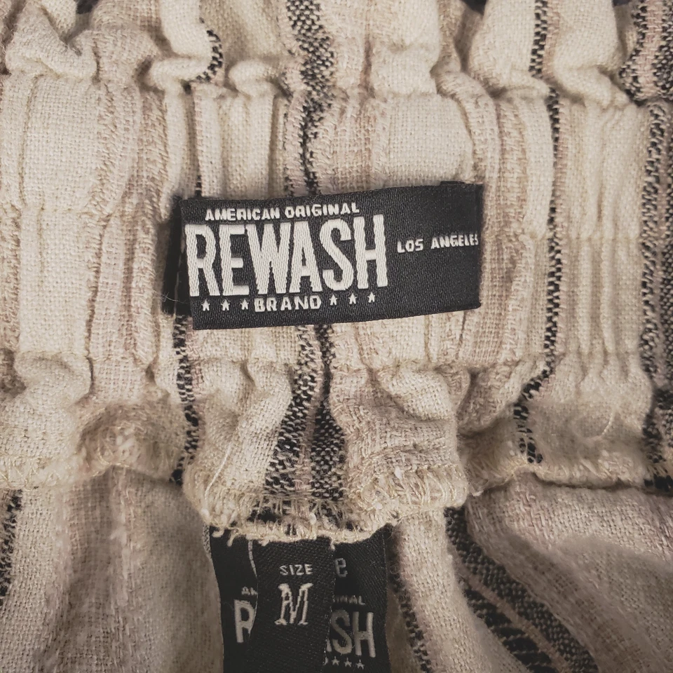 Rewash Pants Womens Gray Striped Palazzo Pull On Elastic Waist Flowy Lagenlook - Image 3 of 4