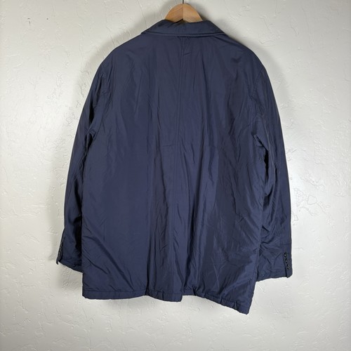 Vintage EDDIE BAUER Gänsedaunenjacke Herren Größe L dunkelblau Button Down Erbsenmantel - Bild 2 von 11