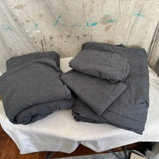 Lands' End Cotton Flannel Bed Sheet Set Queen, Dark Gray Pillowcases Flat Fitted