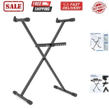 Keyboard Stand - Digital Piano Stand, Single X Style, Black Capacity: 100 lb
