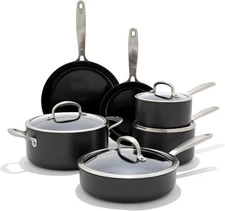 OXO Enhanced 10 Piece Cookware Pots & Pans Set, PFAS-Free Ceramic Nonstick, Dura