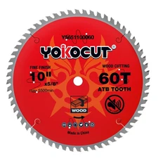 10 Inch Table Saw Blade/Mitre Saw Blade, 60T ATB Thin Kerf Fine Finish Crossc...