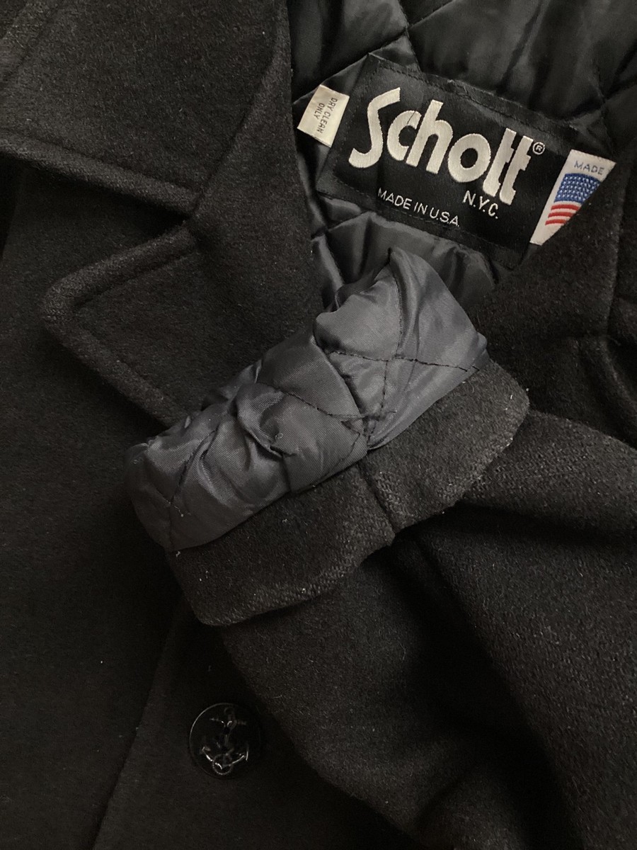Schott P coat Size: 42 Black Men 736A | eBay
