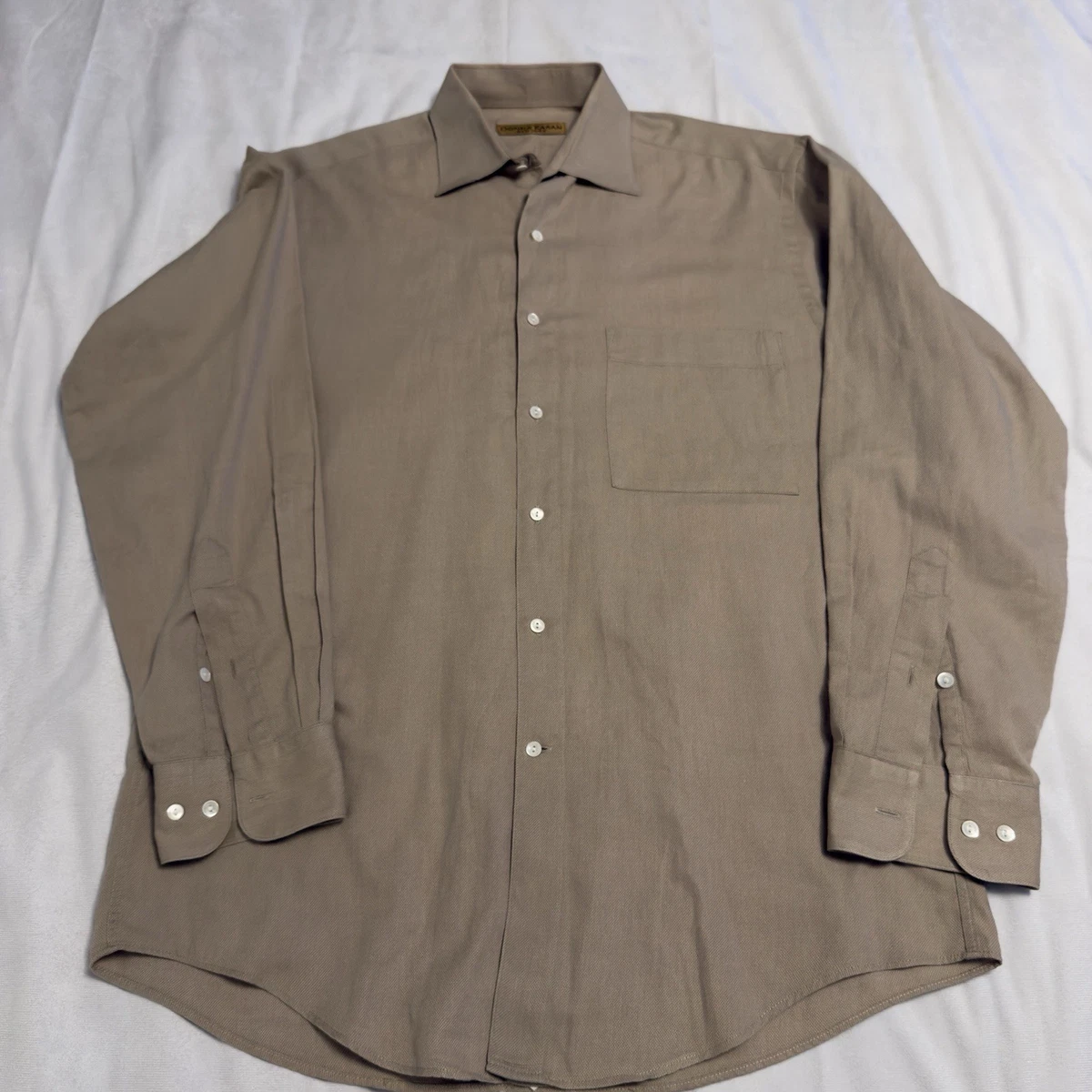 Chemise Habillée Homme Donna Karan Signature - Coton Jaune, Taille 15/34-35, Occasion Très Bon état