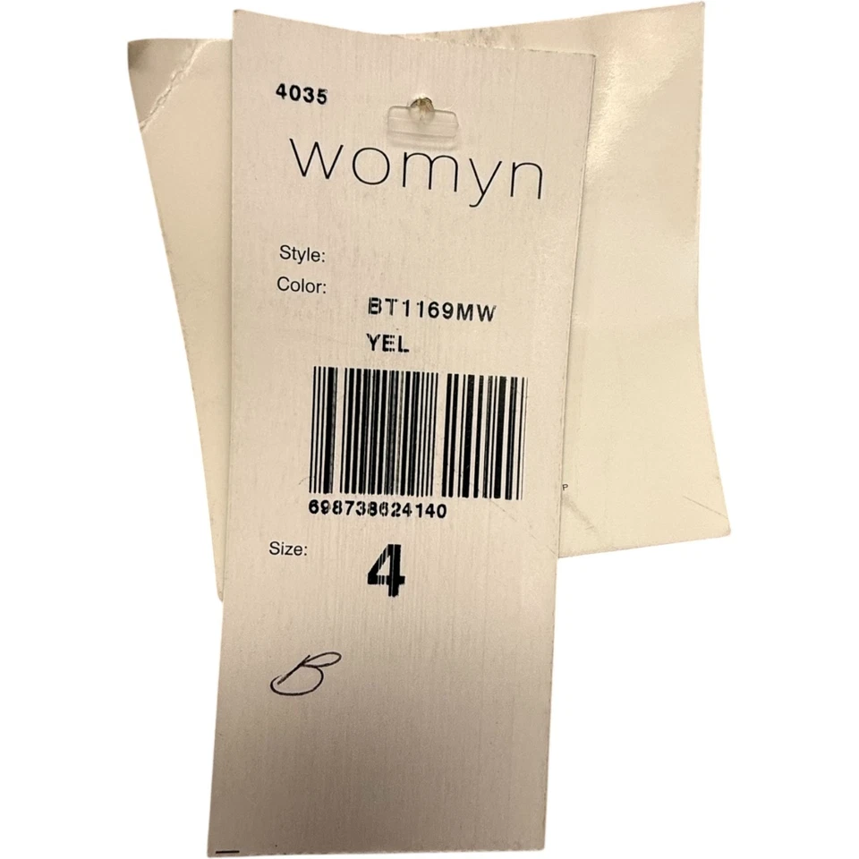 Pantalones acampanados florales bordados amarillos talla 4 Womyn para mujer ajuste regular - NUEVO Foto 4 de 4