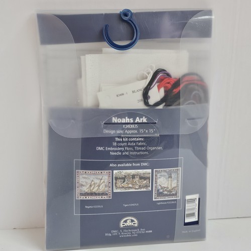 NEW NOAHS ARK Counted Cross Stitch DMC Kit #18 count Animals Bible Story 15x15" - Picture 4 of 4