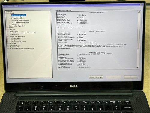 Dell Precision 5520 15,6" FHD Xeon E3-1505M, 16 GB RAM, Nvidia M1200, senza SSD - Foto 2 di 8