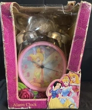 Disney Princess TinkerBell Twin Bell Alarm Clock - Japanese - Rare - Damaged Box