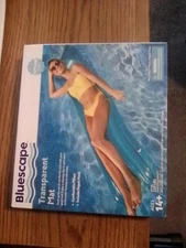 Bluescape Blue Transparent Air Mat Inflatable Pool Float Age 14 & up Unisex, New