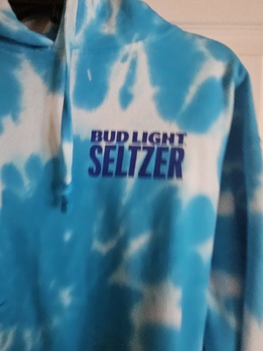 Felpa con cappuccio Bud Light Seltzer blu teal tie dye taglia large - Foto 2 di 5