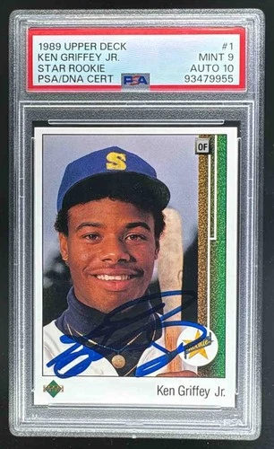 93479955 Ken Griffey Jr 1989 Upper Deck #1 On Card Auto PSA 9/10