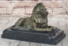 Vintage Antoine Louis Barye Signed Bronze Sculpture "Lion Qui Marche" Art Deco