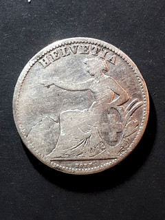 Suisse 2 Francs argent 1863 B RARE