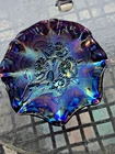 IMPERIAL ELECTRIC RADIUM  PURPLE 9" RUFFLED PANSY BOWL-STUNNING