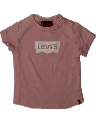 LEVI'S Baby Girls Graphic T-Shirt Top 9-12 Months Pink Cotton ZV09