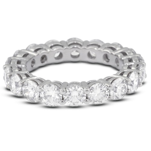 1 Carat F SI1 Round Cut Earth Mined Certified Diamonds 18k Gold Eternity Ring - Picture 5 of 10