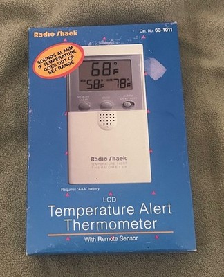 デジタルヒートモニター Radio Shack LCD Temperature Alert Thermometer with Remote Sensor