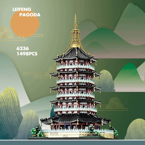 1498pcs Leifeng Tower Pagoda Building Block Set World China Ancient Architecture - Picture 10 of 13