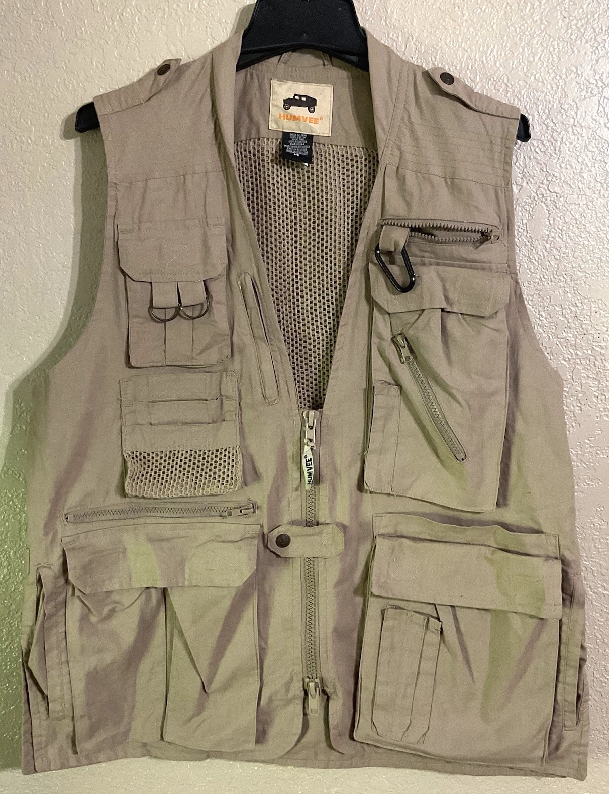 Humvee Journalist Field Vest Khaki Multi-Pocket Press Photography Utility Medium