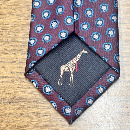 Ted Baker London Mulberry Silk Necktie Blue Circle Dot Tie - Picture 3 of 9