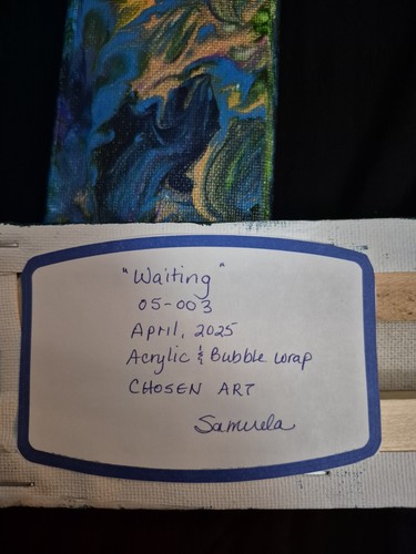 Acrylic from New Upcoming Artist SAMUELA From CHOSEN ART 91/2" X3" Set"WAITING" - Picture 3 of 4