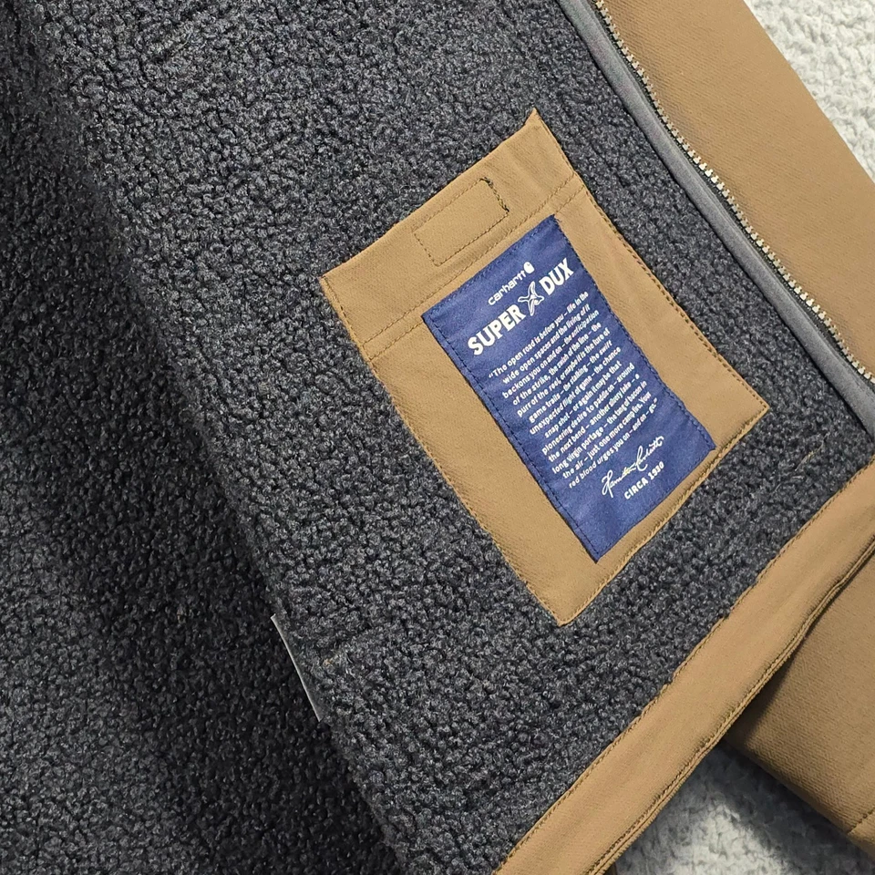 Carhartt HOODED Sherpa Jacket MENS 2XL XXL Brown OUTDOOR Midweight RAIN NWT - Image 4 of 4