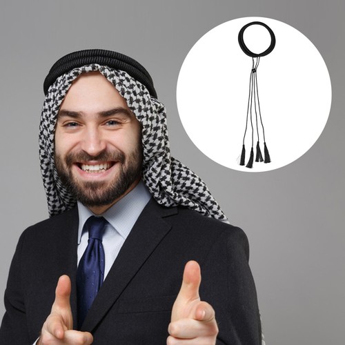 Men's Headband Arabian Headscarf Mens Scarves Man Woman Turban for - Imagen 4 de 12