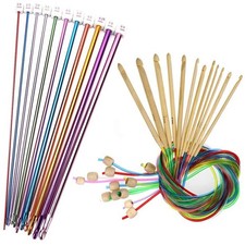 23 Pieces Tunisian Crochet Hooks Set 3-10 mm Cable Bamboo Knitting Needle6776