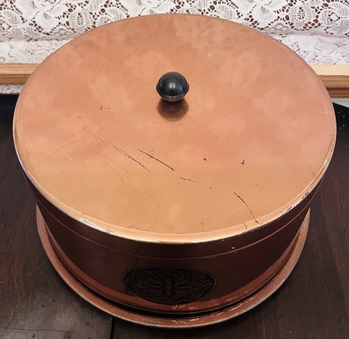 Servidor/portador de pasteles vintage tono cobre Tuttle Corp. Cockeysville, MD EE. UU. - Imagen 3 de 5