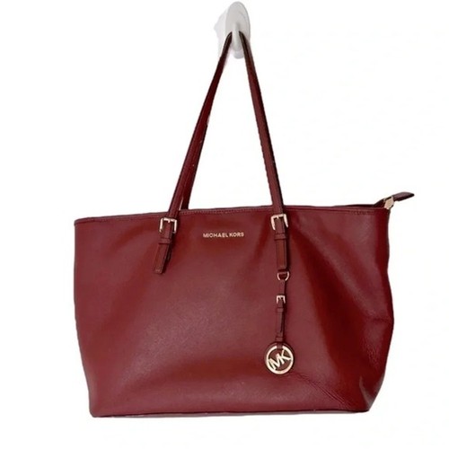 Michael Michael Kors Jet Set travel large (19"x11"x6") zip top brick red tote - Picture 3 of 16