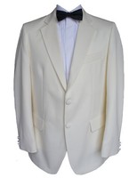 100% Wool Cream Tuxedo Jacket 48 Short 100% Wool Cream Tuxedo Jacket 48 Short