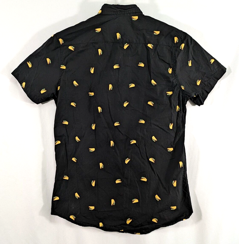 Molokai Surf Co Shirt Men's Medium Black Tacos Geometric Short Sleeve Button Up - Picture 6 of 12