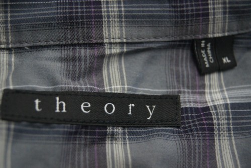 Theory Men's Plaid Button Down Long Sleeve Size XL - Picture 4 of 4