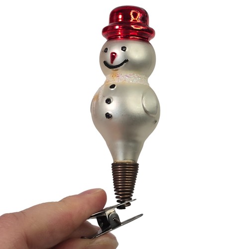 Christmas Ornament lot HoHoHo Snow Man Clip On Glass Holiday Xmas Decor Snowman - Picture 11 of 13