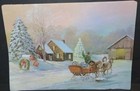 43 Disposable Christmas Paper Mats Vintage Sleigh Winter Holiday Scene Design 