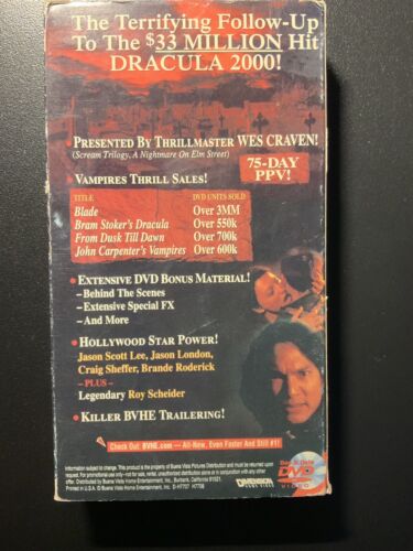 Wes Craven Dracula II Ascension DEMO TAPE Horror VHS Vintage Tape 1997 1990s - Imagen 2 de 3