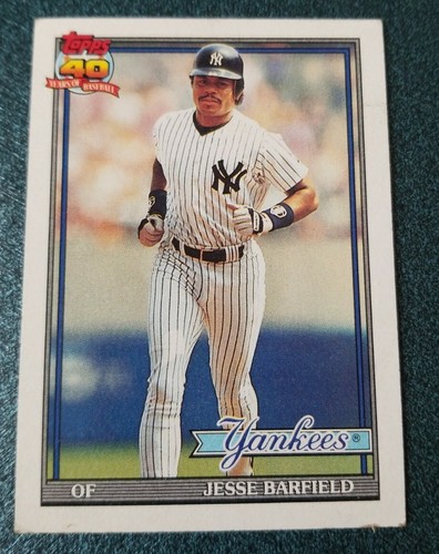 1991 Topps New York Yankees Baseball Card #85 Jesse Barfield