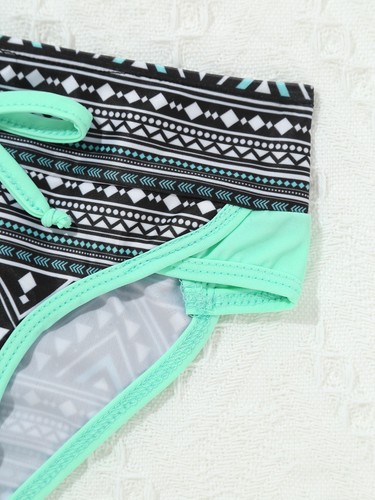 Kid Girls Tankini Suit Spaghetti Straps Criss Cross Beach Swimwear Swimsuit Sets - Picture 49 of 49