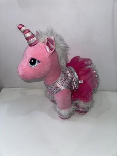 Canna da caramelle 18"" Build a Bear Swirl rosa unicorno giocattolo morbido con abito - Foto 14 di 14
