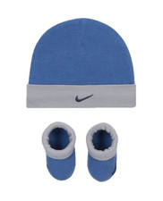 Nike Jordan Infant Baby Hat and Booties Set Mountain Blue / Grey, 0-6 Months