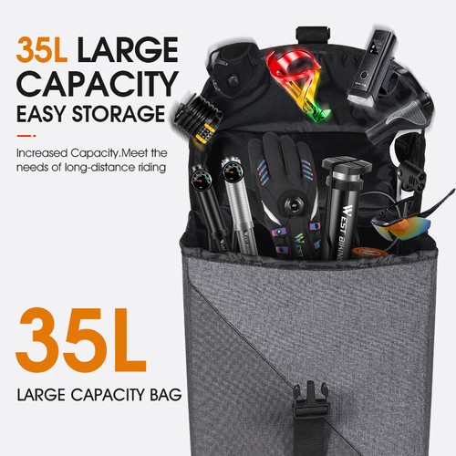 WEST BIKING Waterproof Bike Pannier Double Bag Rear Rack Pack Carrier Trunk Bag - Picture 40 of 80