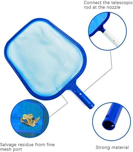 Chiely Profesional Piscina Hoja Skimmer Piscina Hoja Red con Poste Ajustable - Imagen 3 de 8